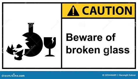 Warning Broken Glass Hazard Symbol Sign Vector Illustration Isolate