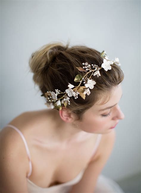 Bridal Headpiece Floral Garden Headpiece Style 748 Twigs And Honey
