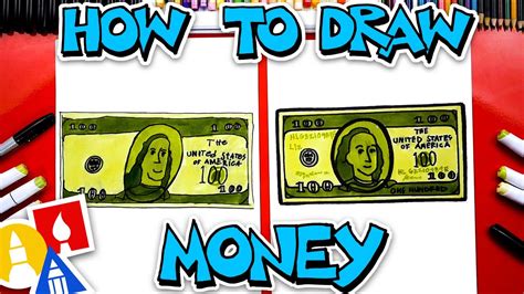 How To Draw Money One Hundred Dollar Bill Youtube