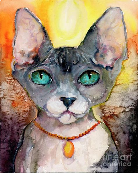 Cat Portrait 2 My Name Is Painting By Ginette Callaway Watercolor