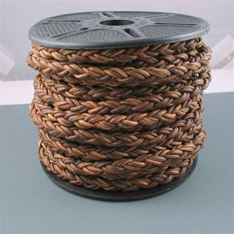 8mm Leather Braided Cord 8mm Brown Bolo Leather Basket Weave