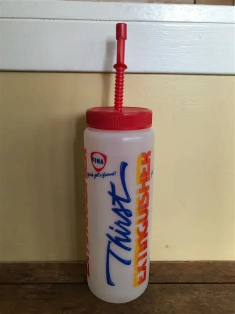Vintage Fina Gas Station Squirt Bottle Thirst Extinguisher Rare Sippy With Cap Picclick