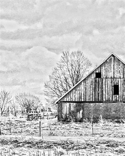 Black And White Barn Rustic Barn Farmhouse Style Rural