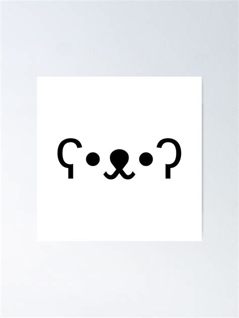 Ascii Bear Face Poster By Amini54 Redbubble