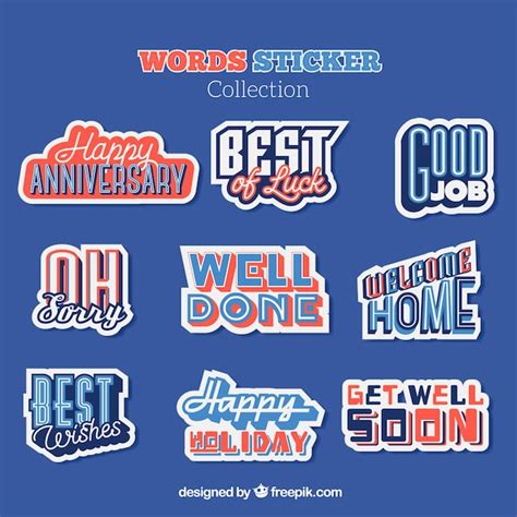 Funny Decorative Stickers Vector Free Download