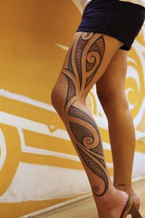 Awesome Tribal Tattoo Designs Cuded Leg Tattoos Women Tribal