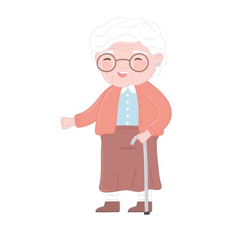 happy grandma with glasses 3624336 vector art at vecteezy