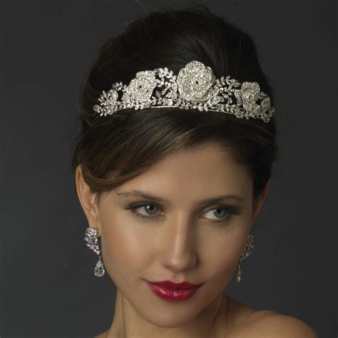 fleur rose tiara headpiece elegant bridal hair accessories