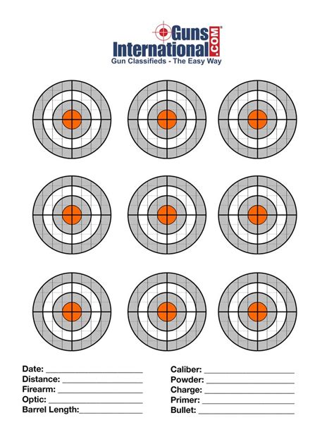 Free Printable Targets For Sighting In A Rifle Printable Calendars At