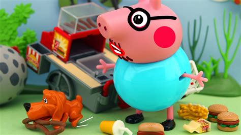The Sausage Thief Sausage Chase Try To Take Away Peppa Pig Animation