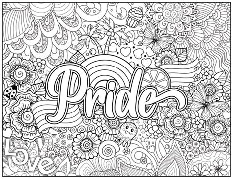 Pride Colouring Pride Coloring Printable Colouring Page Etsy Canada