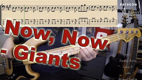 Now Now Giants Bass Cover With Notation And Tabs Youtube