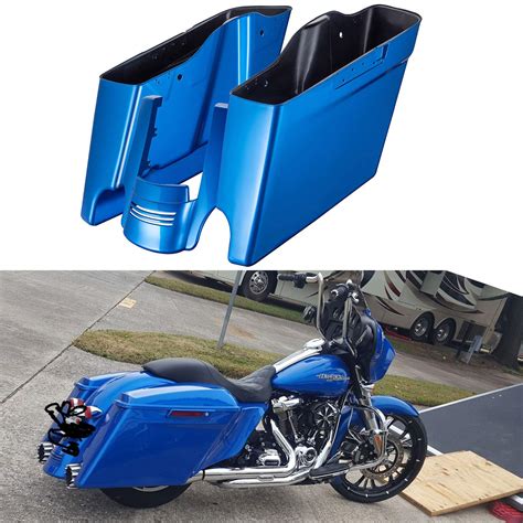 Moto Onfire Extended Bags Electric Blue Inch Stretched Saddlebags
