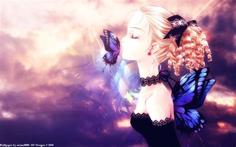 Girl With Butterflies Wallpapers Wallpaper Cave