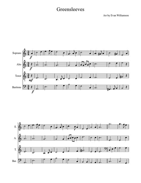 Instrumental solo in e minor. Greensleeves Sheet music for Voice | Download free in PDF or MIDI | Musescore.com