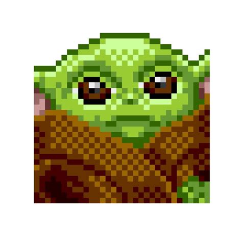 The Mandalorian Baby Yoda Grogu Pixel Art Pattern Рисунки крестов