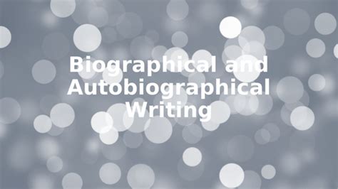 Autobiography And Biography Brief Introduction Teaching Resources