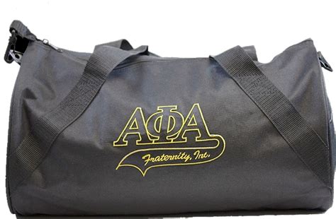 Alpha Phi Alpha Athletic Tail Barrel Duffle Bag Black 17w X 10h X