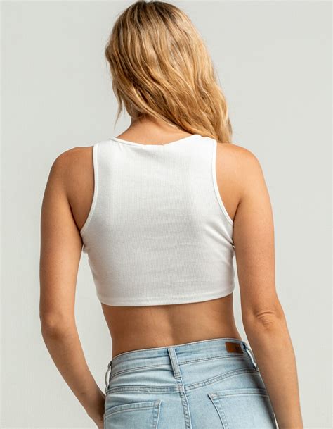 Heart And Hips Rib Womens Soft White Crop Tank Sftwh Tillys