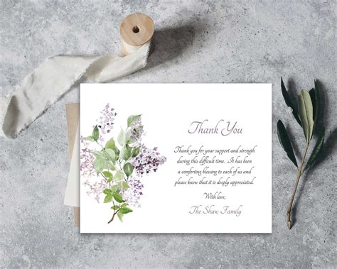 Funeral Thank You Cards Printable Funeral Thank You Notes Etsy