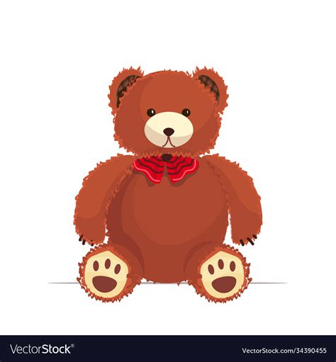 Funny Teddy Bear Cute Toy Icon Royalty Free Vector Image