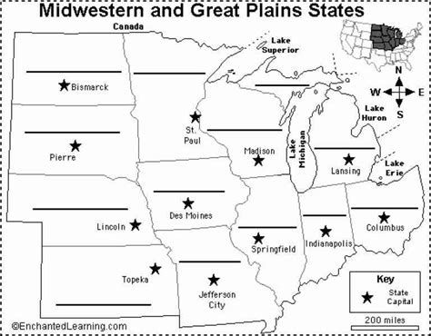 Blank Map Of Midwest