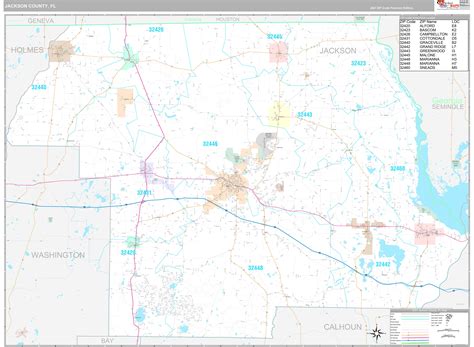 Jackson County Fl Wall Map Premium Style By Marketmaps