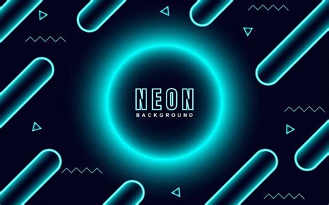 Premium Vector Geometric Neon Blue Abstract Background