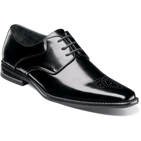 Stacy Adams Kendall Black Genuine Leather Plain Toe Oxford Shoes Upscale
