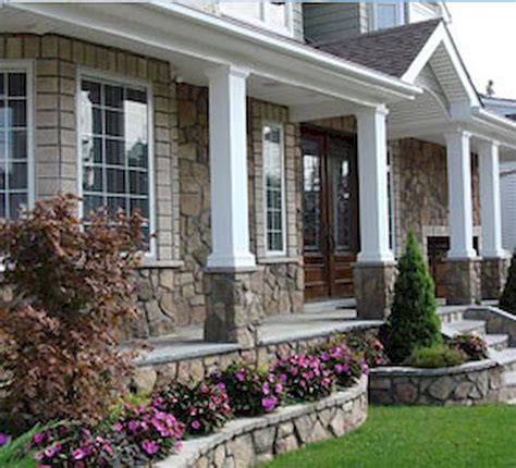 85 Exterior House Porch Ideas With Stone Columns