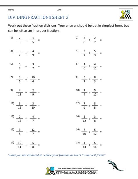 Https://tommynaija.com/worksheet/fractions As Division Worksheet