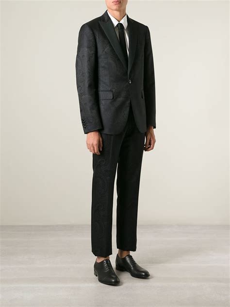 Lyst Etro Paisley Pattern Suit In Black For Men