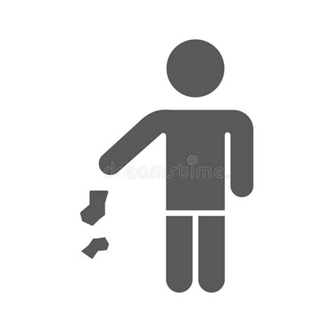 Man Throws Trash In The Basket Recycling Sign Isolated Vector On