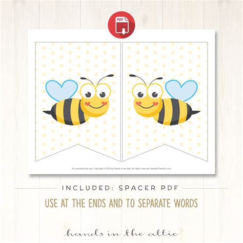 Bumble Bee Alphabet Banner Template Hands In The Attic
