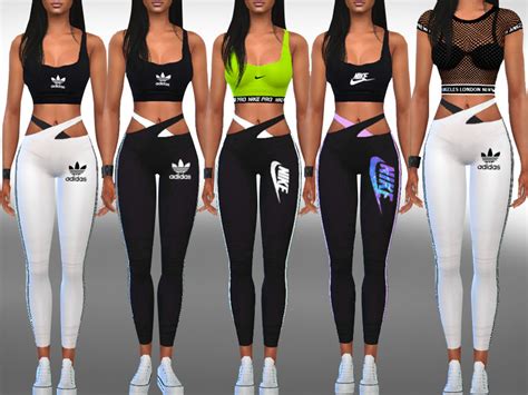 Saliwas Female Athletic Cross Leggings Mix Sims 4 Mods Clothes Sims 4 Clothing Trendy