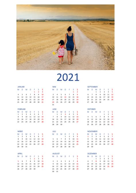 Hier können sie unsere kostenlosen kalender 2021 mit gesetzlichen feiertagen und kalenderwochen herunterladen. Fotokalender 2021 Vorlage | Gratis Word-Vorlage | Schweiz ...
