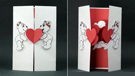 Handmade Valentine Diy Card Kissing Couple Pop Up Card Greeting Card