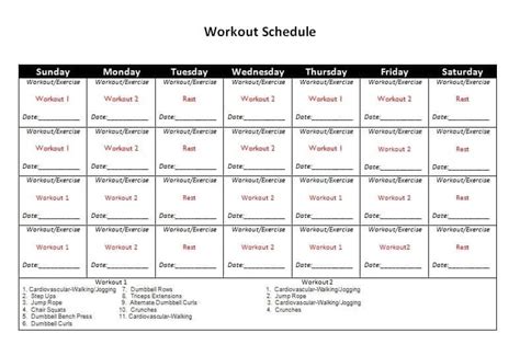 Free Workout Calendar Templates To Plan Your Exercise Habit
