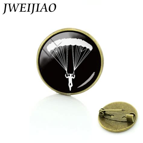 Skydiving Wear Pin Brooches Badge C 1071 Alloy Plated Round Aliexpress