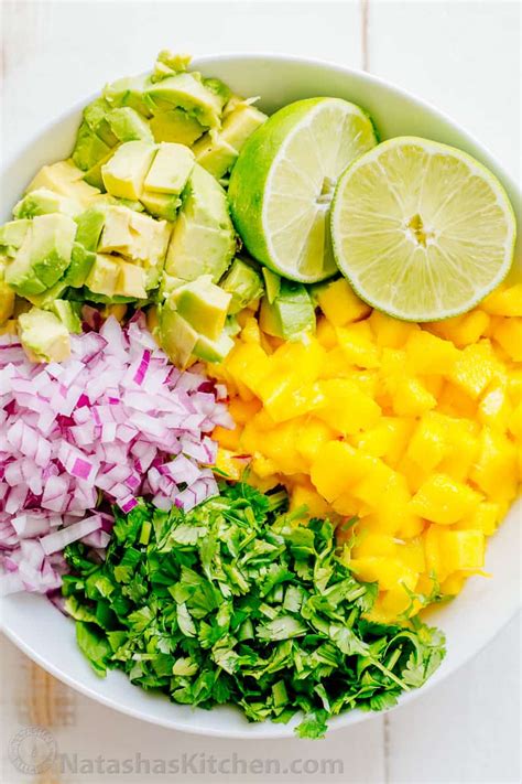 It requires some veggie/fruit chopping, but after that you just toss everything together and squeeze some lime juice over it all. Mango Salsa with Avocado - NatashasKitchen.com