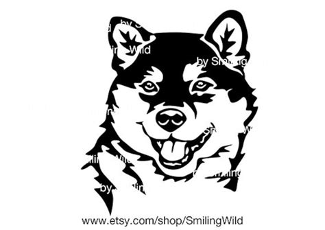 Shiba Inu Dog Breed Svg Portrait Cricut Vector Graphic Art Etsy Uk