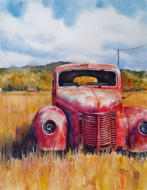 Artstrings Gallery Rusty Red Truck Truck Art Car Painting