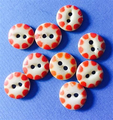Vintage Polka Dot Red Glass Buttons Lot Of 9 Matching 1930s Etsy