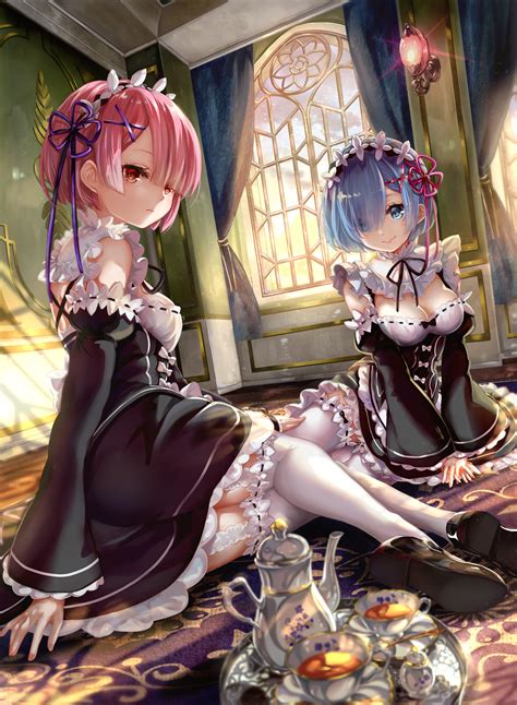 Ram Rem Rem And Ram Re Zero Pinterest Anime Anime Sexy And
