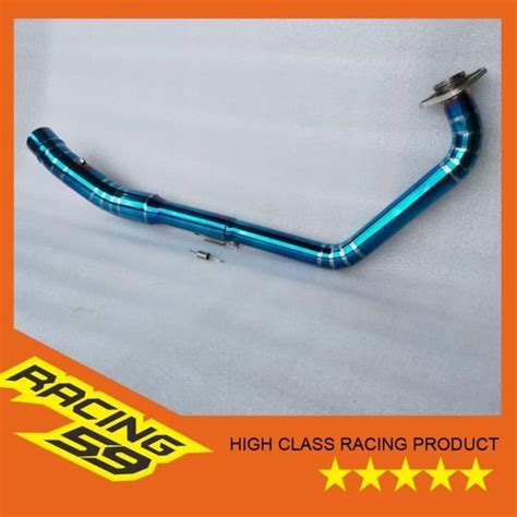 Jual Pipa Leher Header Knalpot Yamaha R V New Bluemoon Biru Full Di