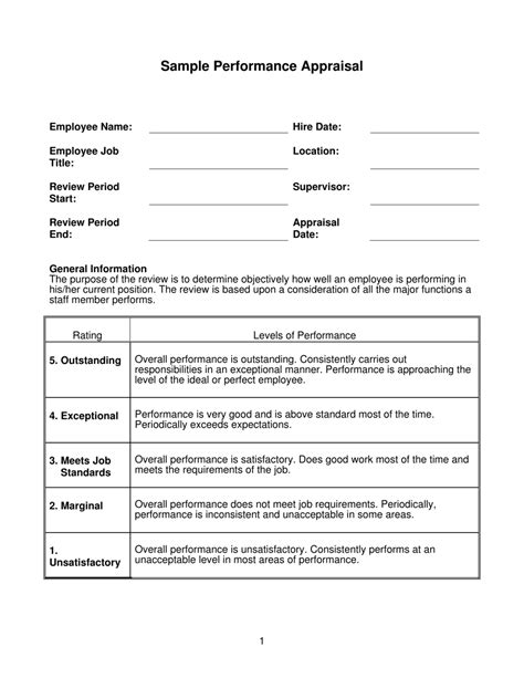 Performance Appraisal Template Fill Out Sign Online And Download Pdf