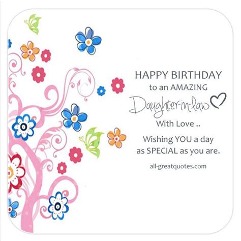 We have thousands of high quality free printable birthday cards! happy birthday to an amazing daughter in law with love | Birthday wishes for daughter, Birthday ...