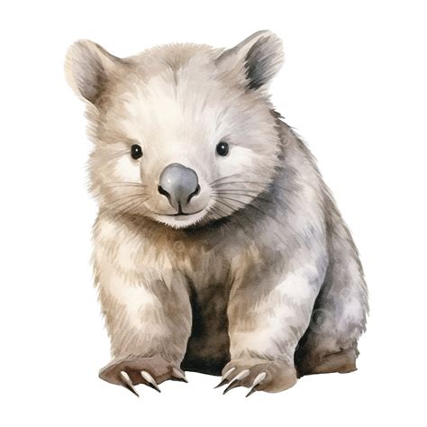 Watercolor Wombat Illustration Wombat Animal Australia Png