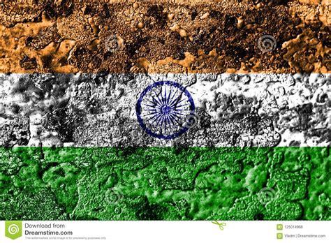 India Grunge Rusted Metal Texture Flag Rust Metal Background Stock