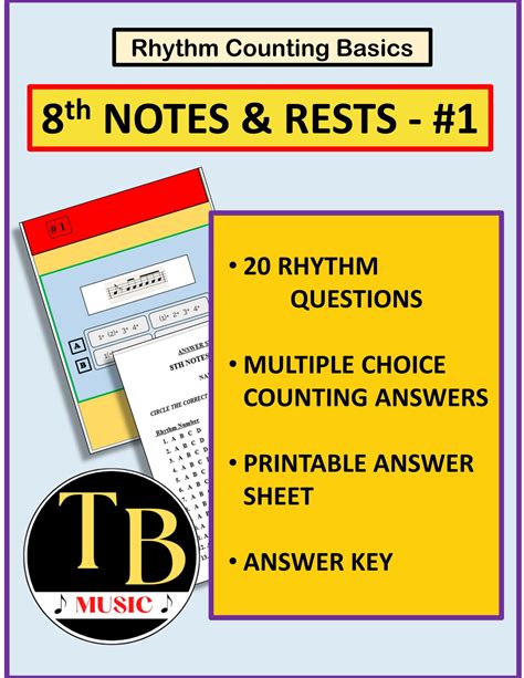 Counting Rhythms 8th Notes And Rests 1 Made By Teachers